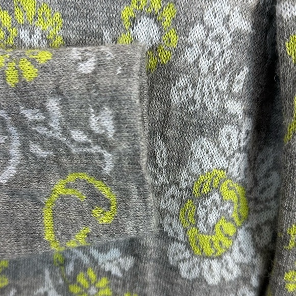 Novica Alpaca Gray Floral Long Cardigan Coat M - Picture 5 of 15
